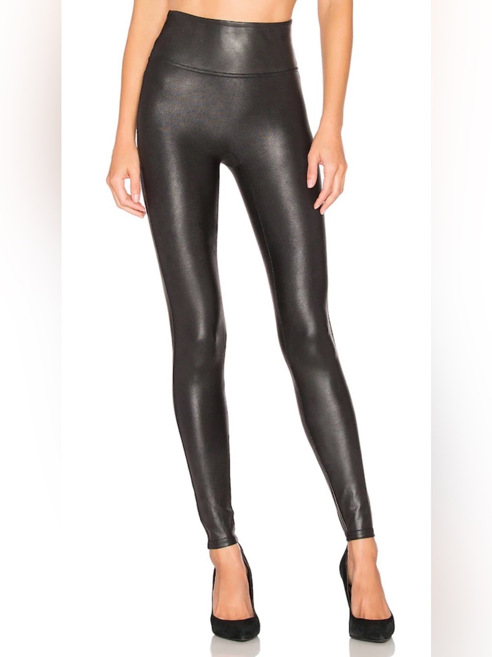 Spanx Black Faux Leather Leggings Medium C1-113